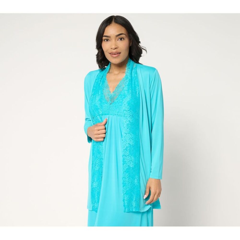 SUNNYLiFE Women's Top Plus Sz Sweater 3X Lounge Lace Wrap Blue A677250